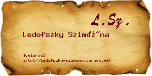 Ledofszky Szimóna névjegykártya